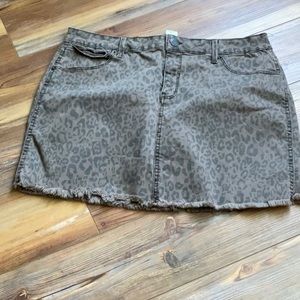 💖MUDD brown/blk animal print denim mini skirt